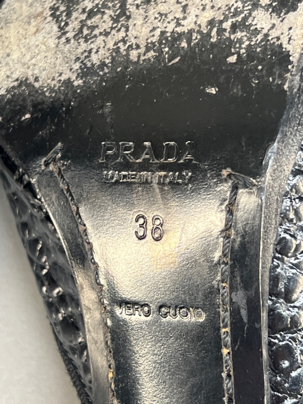 Prada Black Pointed-Toe Leather Mules with Knotted Textile Accent - Picture 13 of 14